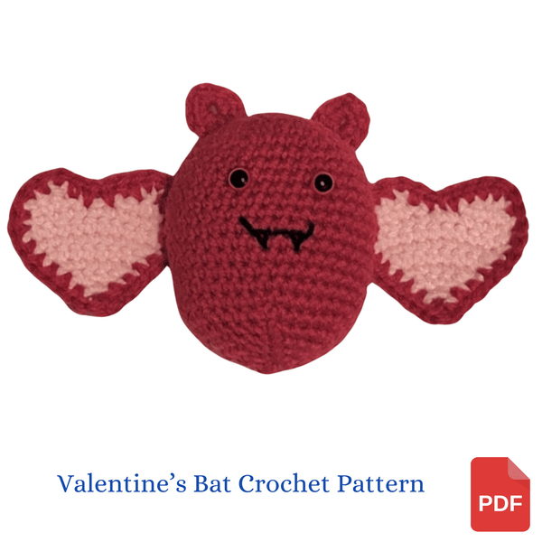 Valentine's Bat Amigurumi Crochet Pattern - My Fingers Fly