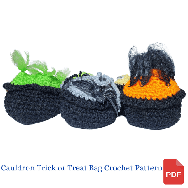 Witch's Cauldron Treat Bag Crochet Pattern - My Fingers Fly