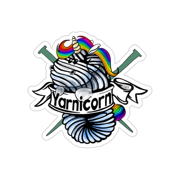 Yarnicorn Kiss - Cut Stickers - My Fingers Fly