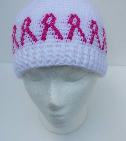 Pink Ribbon Chemo Hat Crochet Pattern - FREE Pattern