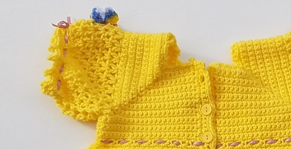 Butterfly Baby Girl Dress Crochet Pattern, Size 3 months, 6 months, and 9-12 months
