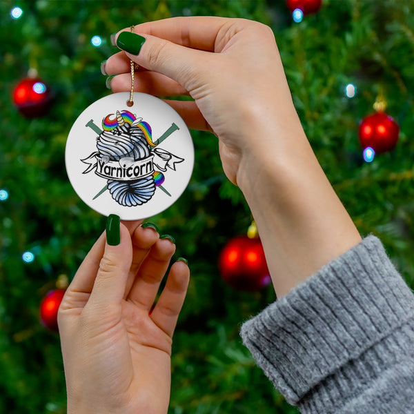 Yarnicorn Ceramic Ornament
