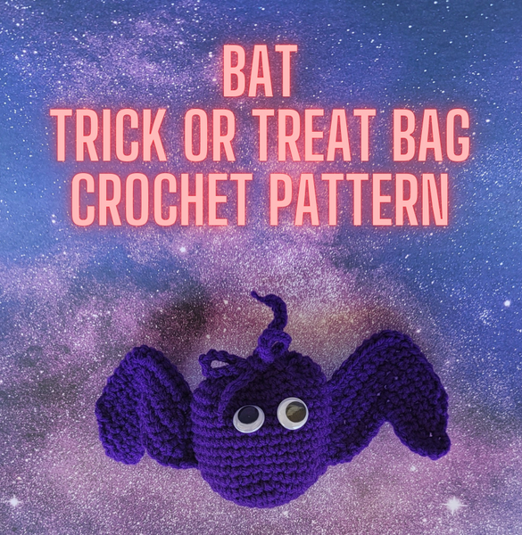 Bat Trick or Treat Bag Crochet Pattern in PDF Format