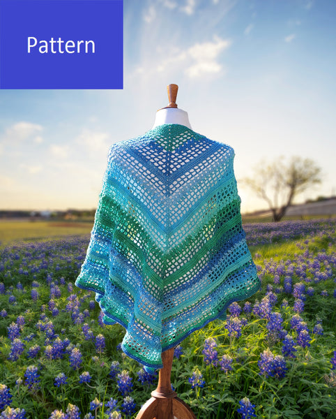 Texas Bluebonnet Shawl Crochet Pattern