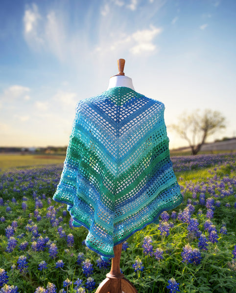 Texas Bluebonnet Shawl Crochet Pattern