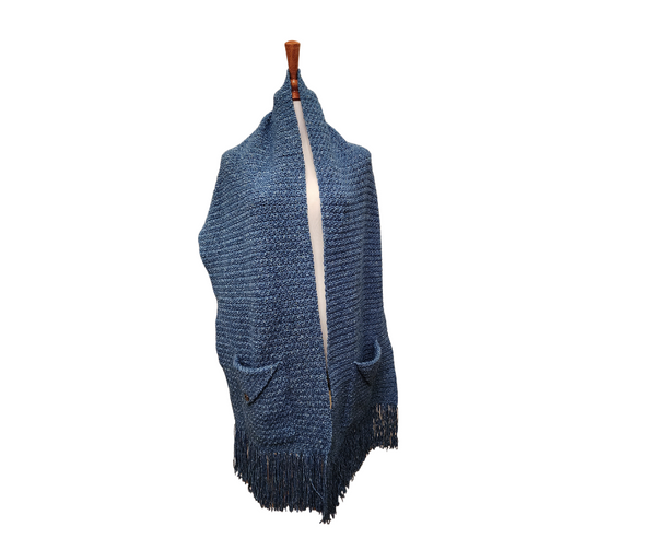 Denim Dreams Pocket Shawl Crochet Pattern