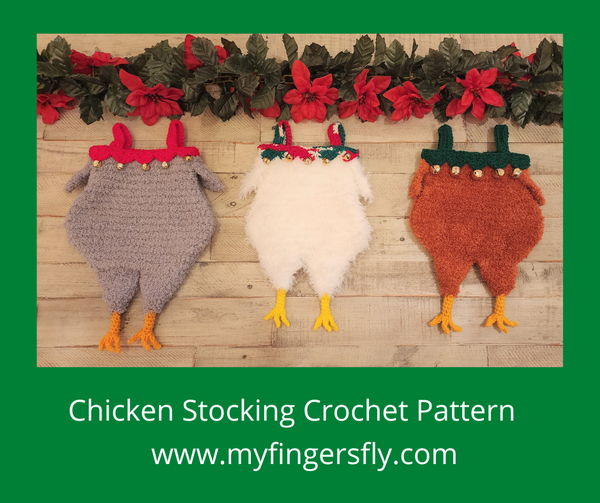 Chicken Christmas Stocking Crochet Pattern