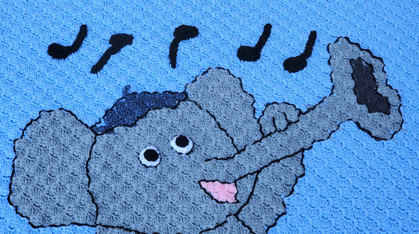 Miles the Jazzy Elephant C2C Afghan Crochet Pattern