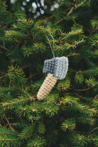 Axe Christmas Tree Ornament Crochet Patterns - Lumberjack Axe, Pulaski Axe, Tomahawk