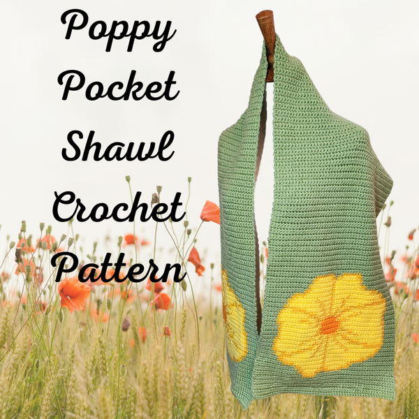 Poppy Pocket Shawl Crochet Pattern