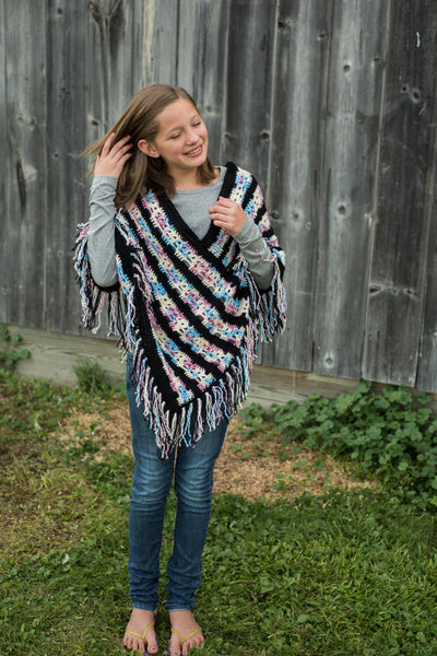 Crochet Covers for Tweens and Teens Crochet Pattern - Layla Vest, Sugar Skull Poncho, Snowflake Poncho, and Eiffel Tower Sweater Patterns
