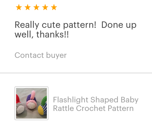 Flashlight Shaped Baby Rattle Crochet Pattern