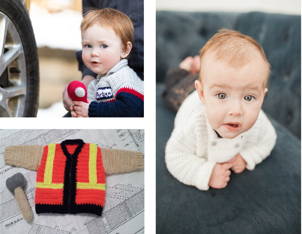 Take Baby to Work Day Sweaters - Skilled Trades Edition Crochet Patterns Ebook - Chef, Construction Worker, Auto Mechanic
