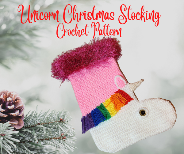 Unicorn Stocking Crochet Pattern