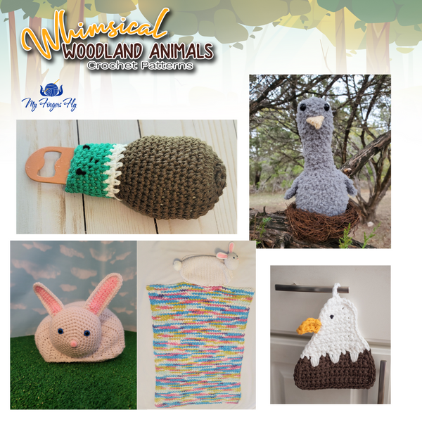 Crochet Pattern Ebook, Whimsical Woodland Animals - 16 Crochet Patterns