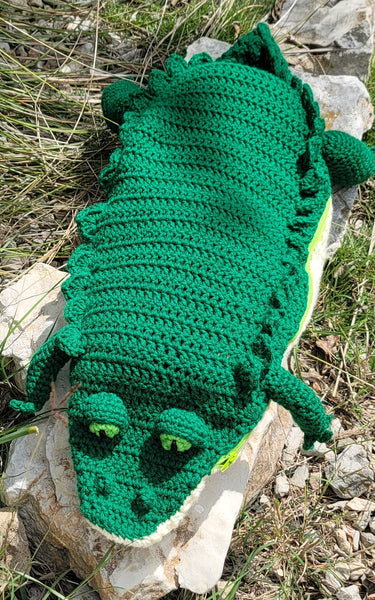 Crochet Pattern Amigurumi, Alligator Nap Buddy, Toddler Blanket and Alligator Plush Toy