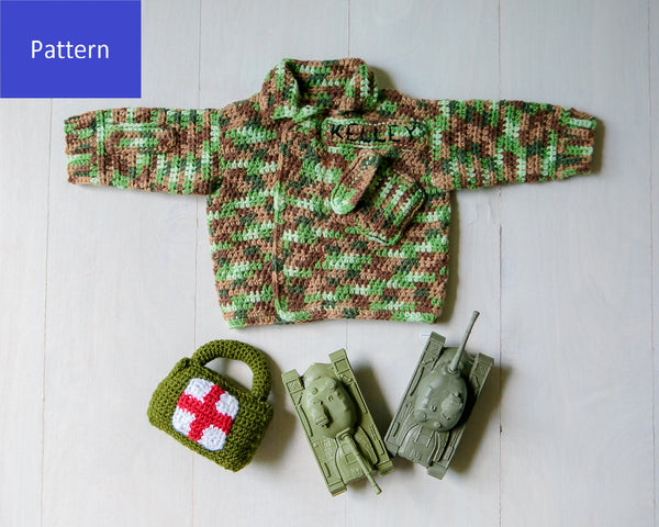 Military Camouflage Baby Sweater Crochet Pattern