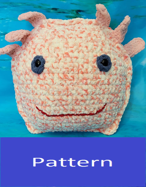 Crochet Pattern Axolotl Pillow, Axolotl Plush Toy