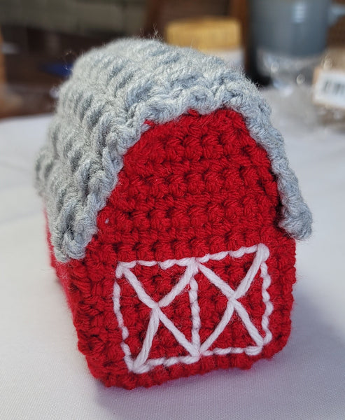 Crochet Pattern Little Red Barn Christmas Ornament, Farmhouse Christmas Decor