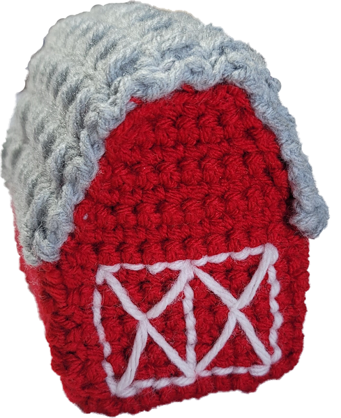 Crochet Pattern Little Red Barn Christmas Ornament, Farmhouse Christmas Decor