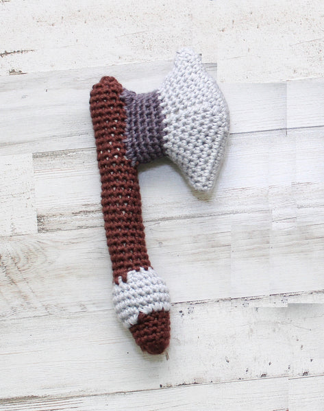 Battle Axe Baby Rattle Crochet Pattern - Single or Double Blade