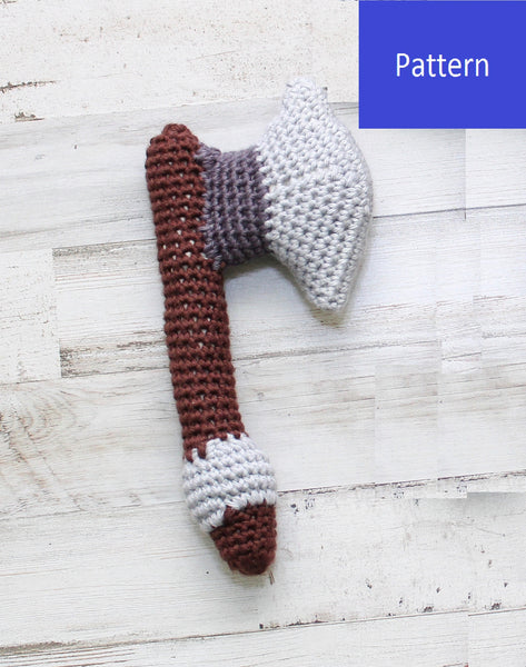 Battle Axe Baby Rattle Crochet Pattern - Single or Double Blade