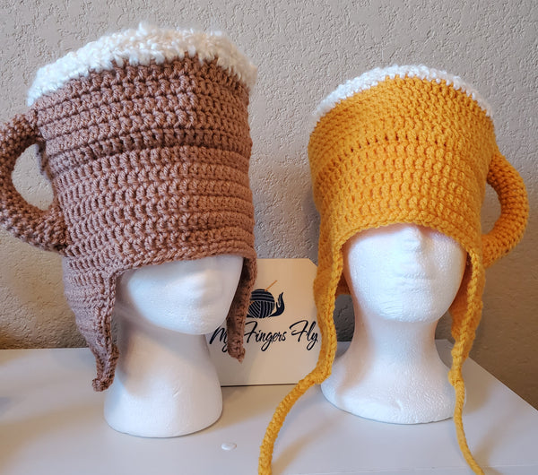 Beer Mug Hat Crochet Pattern (Women's and Men's sizes)