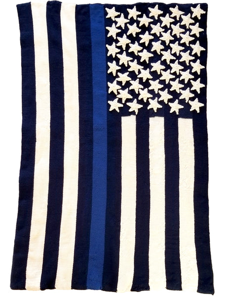 Thin Blue Line Afghan Pattern for Addi Pro - Thin Red Line Afghan Pattern for Addi Pro