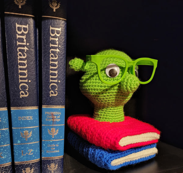 Bookworm Crochet Eyeglass Holder Pattern, Back to School Gift