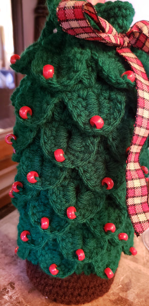 Christmas Tree Wine Gift Bag Crochet Pattern