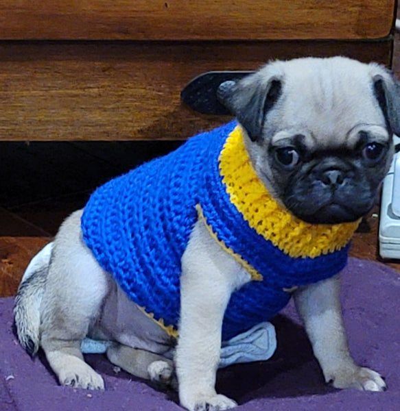 Pug Puppy Sweater Crochet Pattern XXS and Small - French Bulldog Sweater Crochet Pattern