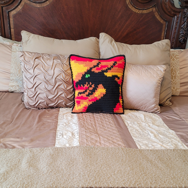 Dragon at Sunset Pillow Sham Crochet Pattern