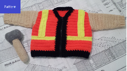 Construction Worker Baby Sweater Crochet Pattern - Take Baby to Work Day Sweater Crochet Pattern