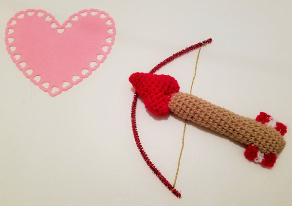 Cupid's Arrow Baby Rattle Crochet Pattern