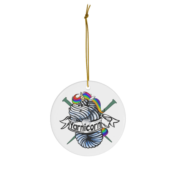 Yarnicorn Ceramic Ornament