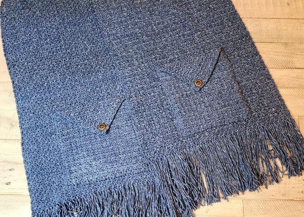 Denim Dreams Pocket Shawl Crochet Pattern