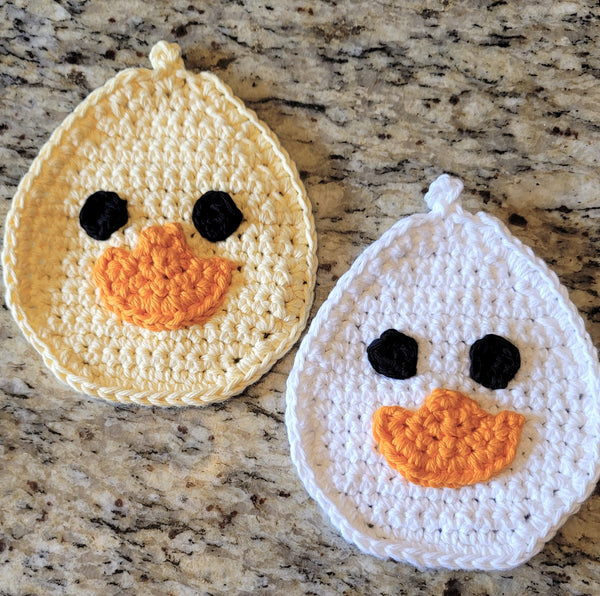 Smiling Duck Potholder Crochet Pattern