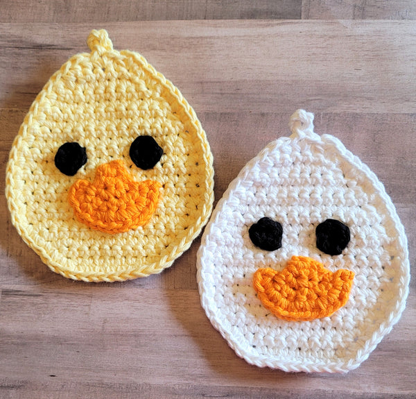 Smiling Duck Potholder Crochet Pattern
