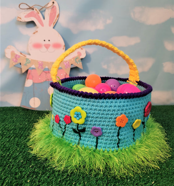 Flower Easter Basket Crochet Pattern