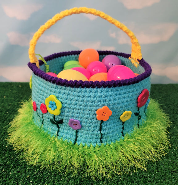 Flower Easter Basket Crochet Pattern