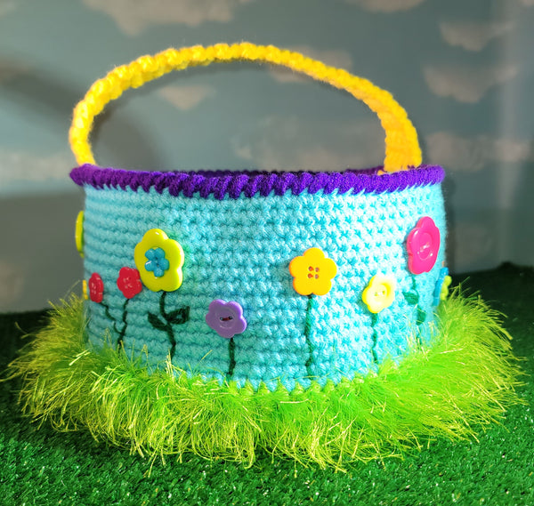 Flower Easter Basket Crochet Pattern