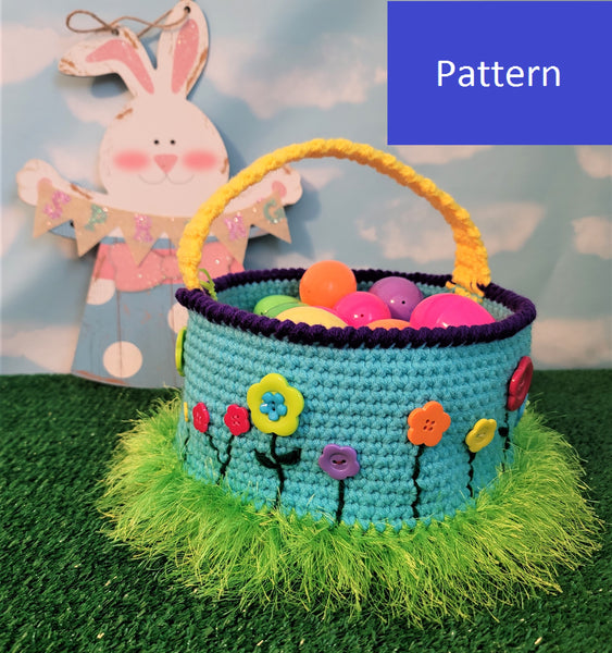 Flower Easter Basket Crochet Pattern