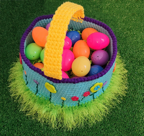 Flower Easter Basket Crochet Pattern