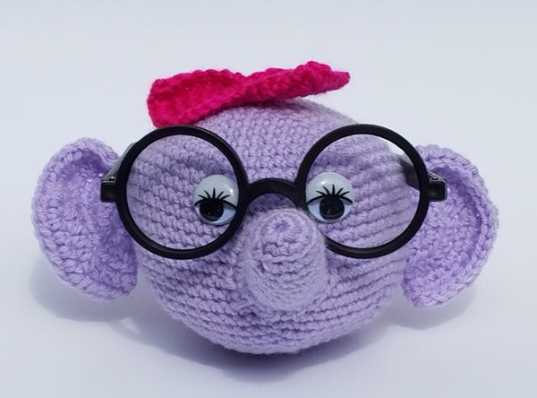 Elephant Eyeglass Holder - Handmade with Acrylic Yarn