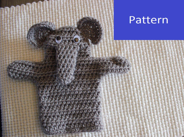 Elephant Hand Puppet Crochet Pattern
