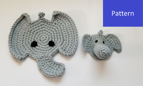 Elephant Potholder Crochet Pattern Plus Bonus Elephant Panhandler Crochet Pattern