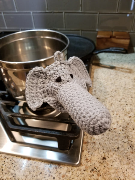 Elephant Potholder Crochet Pattern Plus Bonus Elephant Panhandler Crochet Pattern