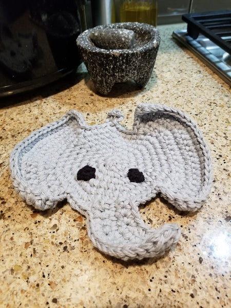 Elephant Potholder Crochet Pattern Plus Bonus Elephant Panhandler Crochet Pattern