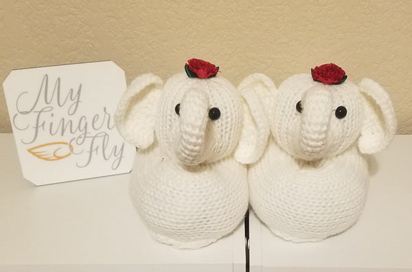 Elephant Slippers Pattern for Addi Pro - Ladies' Size 6-7