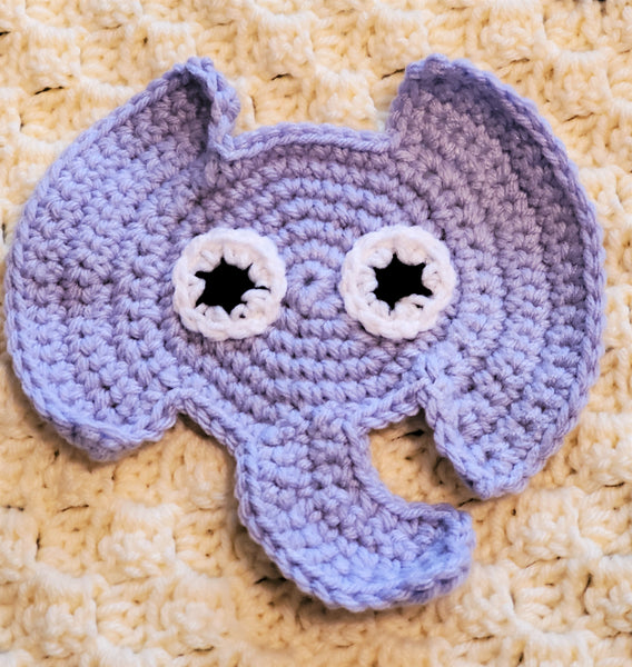 Elephant Coaster Crochet Pattern with Bonus Elephant Ornaments, Earrings, Necklace, Bracelet, Applique Patterns